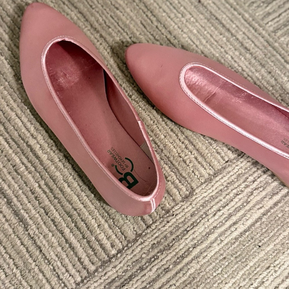 BC Footwear Georgette Pink Satin Ballet Flats - Picture 5 of 8